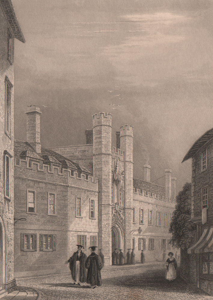 CHRIST'S COLLEGE, Cambridge. LE KEUX 1841 old antique vintage print picture